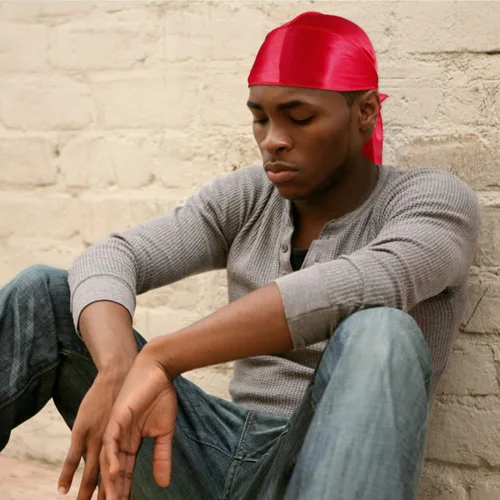 Miniatura 34 de Paquete de 3 piezas de durags sedosas para ondas de hombres, de regalo 1 gorra para marcar las ondas, talla única