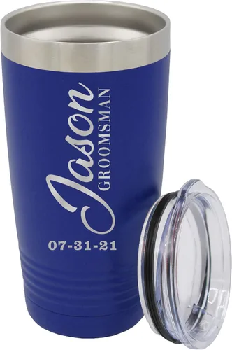 Miniatura 32 de Vaso de padrinos de boda grabado personalizado, taza de acero inoxidable aislada personalizada para padrino de boda, despedida de soltero, boda