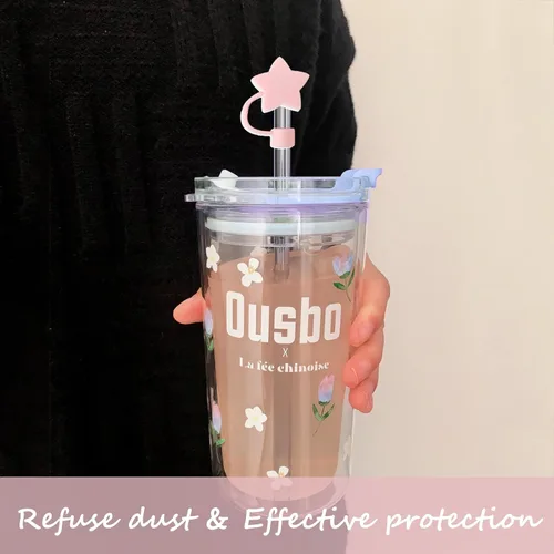 Miniatura 3 de 2 fundas de popote compatibles con vasos Stanley de 40/30 onzas, protectores reutilizables de silicona para popotes de 0.4 pulgadas/0.394 in