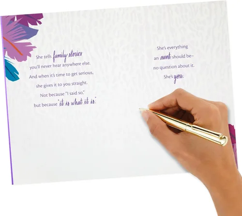 Miniatura 6 de Hallmark Tarjeta del día de la madre para tía (extra divertida) de sobrina o sobrino, tarjeta de cumpleaños de tía, pensando en ti, solo porque