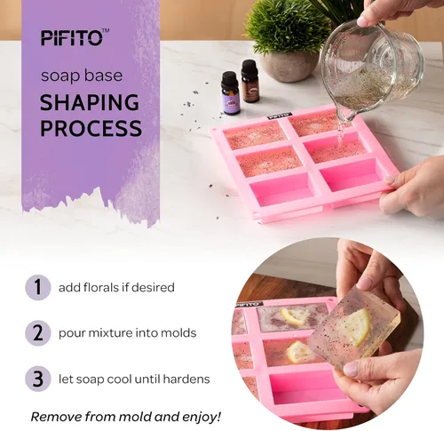 Miniatura 6 de Pifito Base de jabón transparente para derretir y verter (2 libras) │ Base de jabón de glicerina 100% natural prémium │ Suministros de lujo