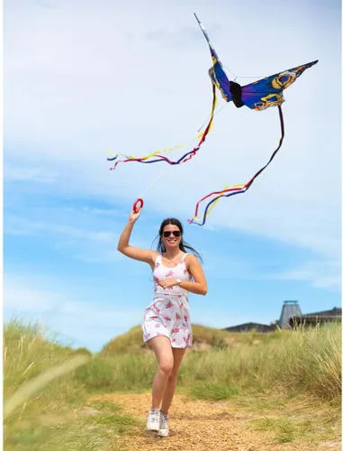 Miniatura 4 de HQ Kites L - Cometa de mariposa, cometa de una sola línea de 51 pulgadas con cola