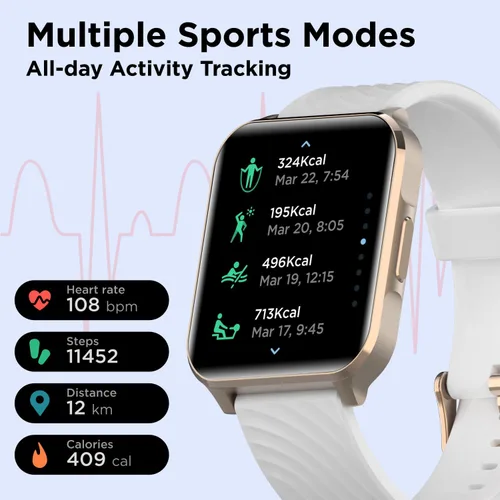 Miniatura 2 de Motorola Moto Watch 70 - Reloj inteligente Bluetooth de salud y fitness para uso diario, funciones avanzadas de salud, hasta 10 días de duración