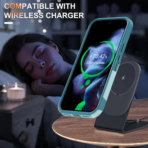 Miniatura 7 de Funda para Google Pixel 10 Pro XL con correa para la muñeca + protector de pantalla de vidrio templado + cubierta para lente de cámara, cuerpo Verde