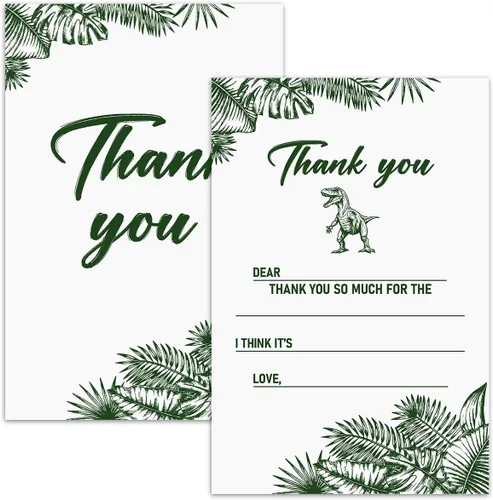 Miniatura 12 de Tarjetas de agradecimiento en blanco para decoración de fiestas de cumpleaños, notas de agradecimiento para niños o niñas, 20 tarjetas con 20 sobres