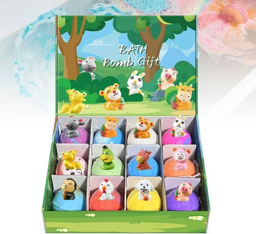 Miniatura 12 de Bombas de baño con sorpresa en el interior, paquete de 6/12 unidades de regalo de baño de burbujas gaseosas, huevo de dinosaurio y océano, bolas