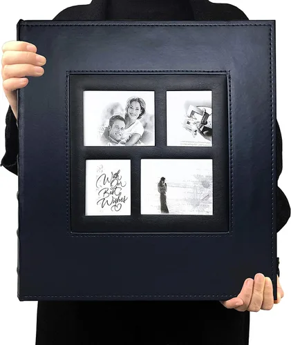Miniatura 13 de RECUTMS Álbum de fotos autoadhesivo, 60 páginas, álbum de fotos scrapbook de bricolaje con páginas adhesivas con capacidad para fotos de 3 x 5, 4 x