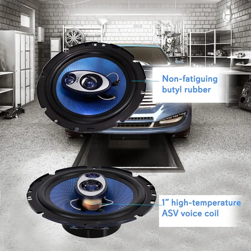 Miniatura 2 de Pyle 6.5" Sistema de altavoces de sonido de 3 vías - 180 W RMS/360W de manejo de potencia con impedancia de 4 Ohm y tweeter piezo de 3/4
