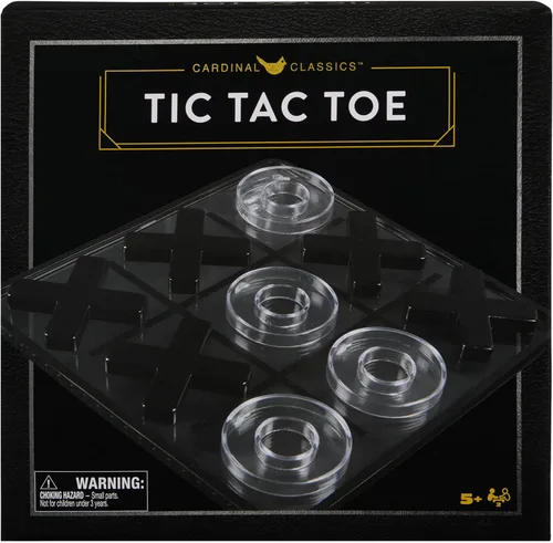 Spin Master Games, Cardinal Classics Tic Tac Toe, juego de mesa clásico, decoración moderna de mesa auxiliar, 2 jugadores, para edades de 5 años en