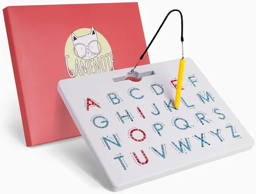Miniatura 7 de GAMENOTE Tablero magnético de letras de doble cara – 2 en 1 con imanes del alfabeto, tablero de trazado para niños pequeños, letras ABC, mayúsculas