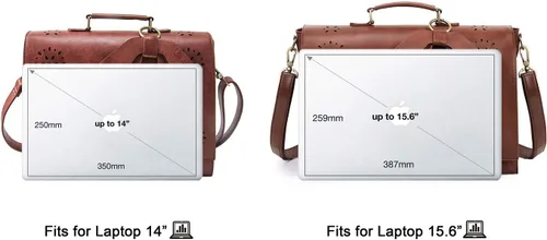 Miniatura 23 de ECOSUSI Maletín para mujer, de piel vegana, para el trabajo, bolso de hombro para computadora con lazo desmontable