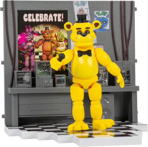Miniatura 8 de Jazwares Five Nights at Freddy's Puppet - Figura articulada de 5 pulgadas con función Jumpscare, ojos que brillan en la oscuridad y diorama óptico