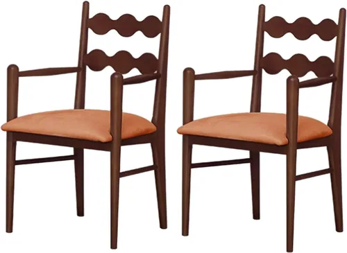 Miniatura 17 de Sillas de comedor tapizadas, silla de cocina con respaldo, silla de sala de estar con brazos versátil asiento de comedor de granja, sillas