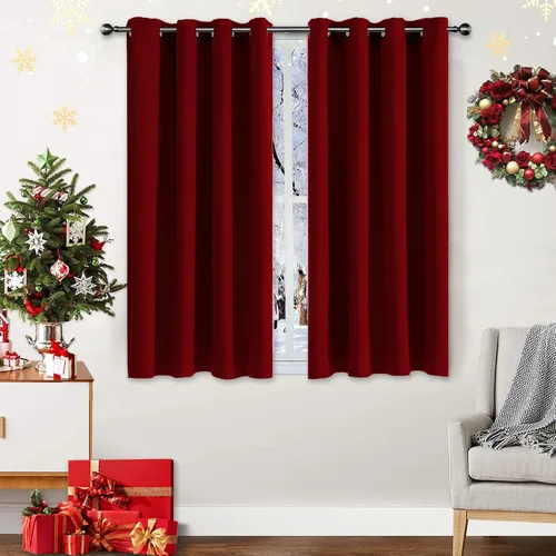 Miniatura 51 de CUCRAF Cortinas opacas de 45 pulgadas de largo, juego de 2 paneles para dormitorio, bolsillo para cortinero, cortinas de oscurecimiento