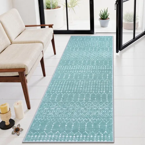 Miniatura 60 de Lahome Alfombras marroquíes para pasillos 2x8 Beige Alfombra de pasillo lavable antideslizante resistente a las manchas Alfombra de cocina
