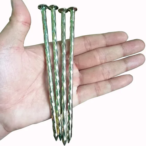 Paquete de 200 clavos de metal galvanizado de 6 pulgadas, picos de paisaje en espiral, clavos de césped resistentes para césped artificial, Paquete