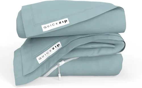 Miniatura 21 de QuickZip Paquete de Repuesto Fitted Plus: 1 Sábana Bajera (Base + Sábana con Cremallera) y 1 Sábana con Cremallera - Fácil de Cambiar, No se Sale