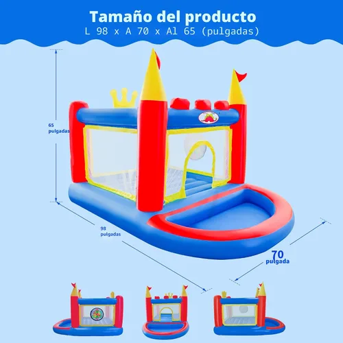 Miniatura 5 de WELLFUNTIME Casa inflable de rebote con soplador, gorila de PVC para niños de 3 a 8 años, casa de juegos inflable para interiores y exteriores