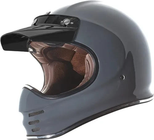 Miniatura 12 de TORC T3/Baja - Casco de motocicleta de fibra de vidrio retro clásico de cara completa con aprobación DOT y ECE Lealtad blanca brillante