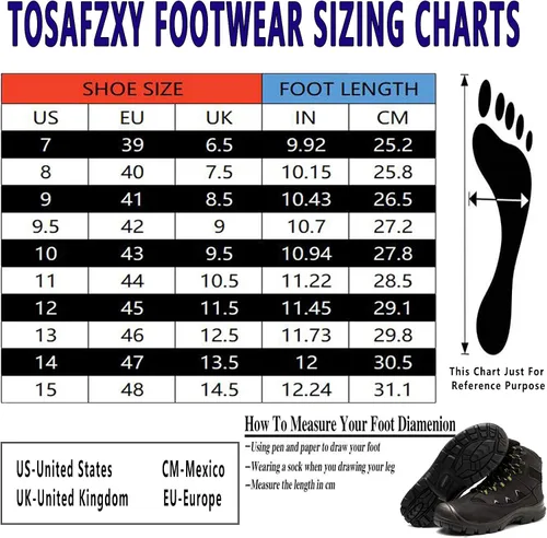 Miniatura 5 de Botas de trabajo para hombres, botas de seguridad impermeables con punta de acero de 6 pulgadas