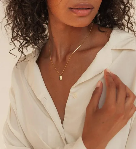 Miniatura 3 de KOHOTA Collares con inicial para mujer, chapado en oro de 14 quilates, collar con letra con nombre, delicado collar con dije de inicial, joyería