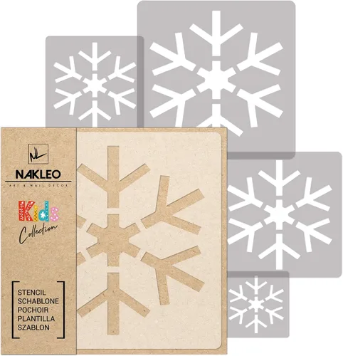 Miniatura 5 de NAKLEO Juego de plantillas de pintura para niños, 5 plantillas de estrellas de 3.5 a 13.4 pulgadas, plantillas de dibujo de plástico y Estrella #2