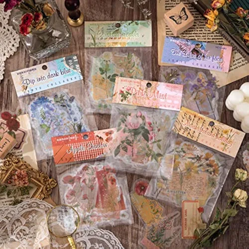 Alideco 180pcs Scrapbook Pegatinas Plantas Flores Scrapbooking Junk Journal Artesanías Embelishment Decoración Diario Pegatina (huayupintieshi)