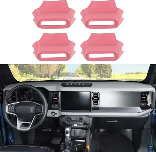 Miniatura 15 de Jimen Compatible con Ford Bronco 2021-2023, 4 piezas de cubierta de botón de ajuste de ventilación de aire de consola central (azul)