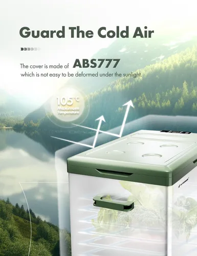 Miniatura 7 de A-Premium Refrigerador portátil de 12 voltios, 47QT/44.7L, enfriador de auto (con cubierta ABS777), -4°F~68°F, enfriamiento rápido con 12/24V CC