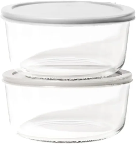 Miniatura 25 de Juego de 8 recipientes de vidrio para almacenamiento de alimentos (4 recipientes + 4 tapas sin BPA), 6.5 tazas, a prueba de fugas, aptos
