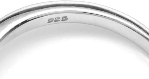 Miniatura 4 de Silvershake Anillo de compromiso de plata de ley 925 chapada en oro blanco ovalado de 0.315x0.236 in