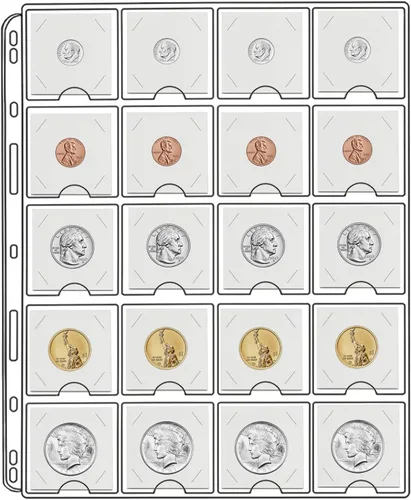 Miniatura 6 de Álbum de monedas y fundas para monedas de 2 x 2 pulgadas, 200 bolsillos, libros de almacenamiento de monedas negras