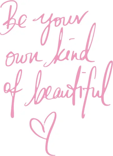Be Your Own Kind of Beautiful Calcomanías de pared de vinilo con refranes de arte rosa, calcomanías de pared para niñas, mujeres, dormitorio, sala