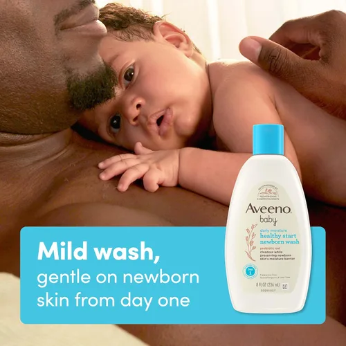 Miniatura 3 de Aveeno Baby Healthy Start Lavado Nutritivo para Recién Nacidos, Gel de Baño Hipoalergénico para Bebé, Avena Prebiótica, Limpia Suavemente la Piel