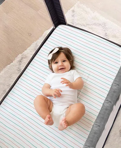 Miniatura 3 de Sábanas bajeras 100% de algodón orgánico perfectamente compatibles con Graco Pack n Play, Babyletto, Pamo Babe, Hiccapop, Dream on Me, Evenflo, Baby