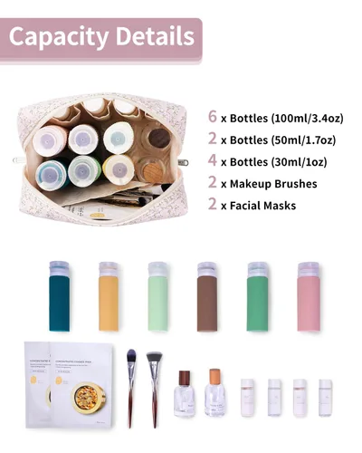 Miniatura 2 de Bolsa de cosméticos Narwey linda bolsa de maquillaje bolsa de viaje bolsa de maquillaje con cierre de cremallera para mujeres y niñas YA-capullos