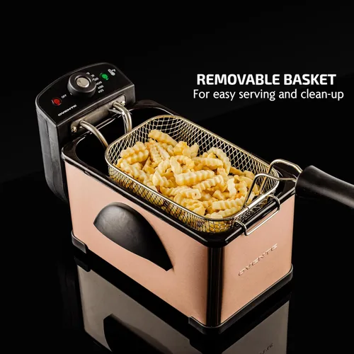Miniatura 5 de OVENTE Freidora eléctrica de 2 litros de capacidad, tapa con ventana de visión, temperatura ajustable, cesta extraíble y mango de tacto frío
