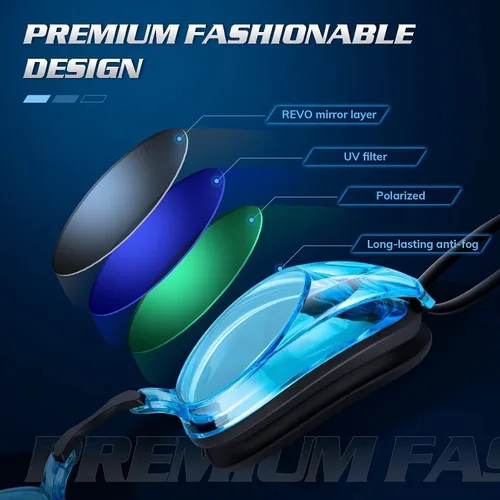 Miniatura 2 de Portzon Dynamics - Gafas de natación antiniebla, transparentes, sin fugas, para adultos, hombres y mujeres, color azul