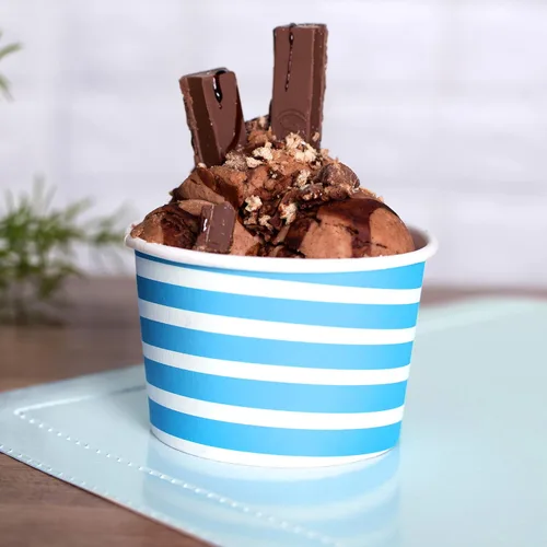 Miniatura 3 de Barra de helado y tazas de aperitivos – Vasos desechables para helados perfectos para fiestas, 5.5 onzas de calidad premium de yogur congelado, Azul