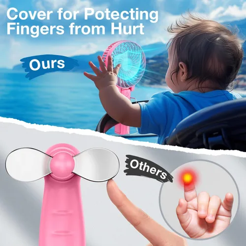 Miniatura 5 de VersionTECH. Ventilador portátil de mano, potente+duradero+4000mAh+plegable 180°, mini ventiladores de mesa con USB recargable operado por batería