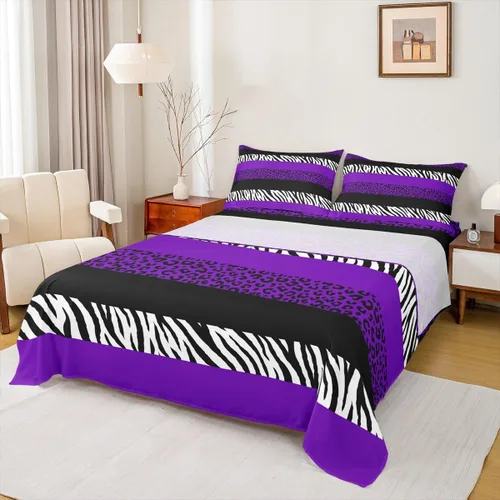 Miniatura 25 de Juego de sábanas abstractas de piel de guepardo, tamaño individual, decoración de lujo para habitación de niños, niñas y mujeres, juego de ropa