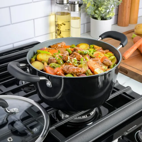 Miniatura 2 de Kenmore Arlington - Horno holandés de aluminio de 4,5 cuartos de galón con tapa y diamante negro