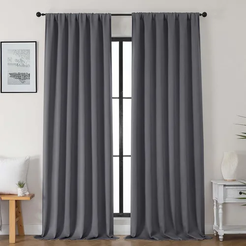 Miniatura 80 de Gwine Cortinas opacas para dormitorio, 54 pulgadas de largo, paneles de cortina de ventana con aislamiento térmico y reducción de ruido, cortinas