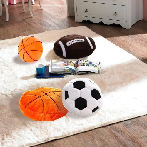 Miniatura 8 de XIYUAN Almohada deportiva de rugby de 17.7 x 13.8 pulgadas, almohada suave de peluche, juguetes de felpa de fútbol mullidos y duraderos, regalo
