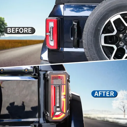 Miniatura 6 de Protector de luz trasera de aluminio, cubierta para lámparas de luz trasera, compatible con Ford Bronco 2021, 2022, 2023, 2024, 2025, accesorios