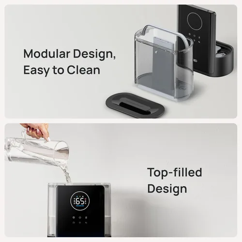 Miniatura 7 de Dreo Humidificadores Inteligentes de 8L para Dormitorio 600 pies², 80H de Funcionamiento Humidificador de Vapor Cálido y Frío Extragrande para Negro