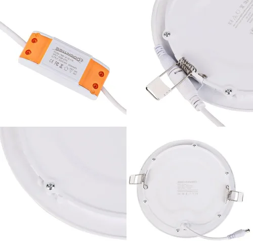 Miniatura 2 de Panel de techo empotrable redondo ultrafino de 12 W y 6 pulgadas con controlador, 1,000 lm, equivalente a 80 W, luz diurna de 5000 K, hogar