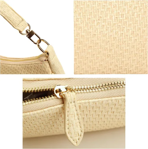 Miniatura 26 de VODIU Bolsos de mano con 2 correas extraíbles y cierre de cremallera, bolsos cruzados, bolso de hombro para mujer
