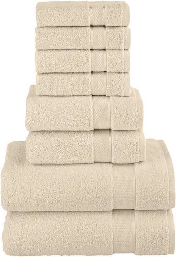 Miniatura 26 de Elegant Comfort Juego de 8 toallas de algodón de alta calidad, incluye 4 toallas pequeñas, 2 toallas de mano y 2 toallas de baño, 100% algodón