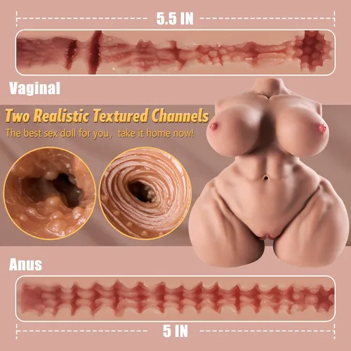 Miniatura 4 de Muñeca sexual de tamaño real de 12 libras, masturbador masculino, juguete sexual para adultos con vagina de bolsillo realista, canales anales